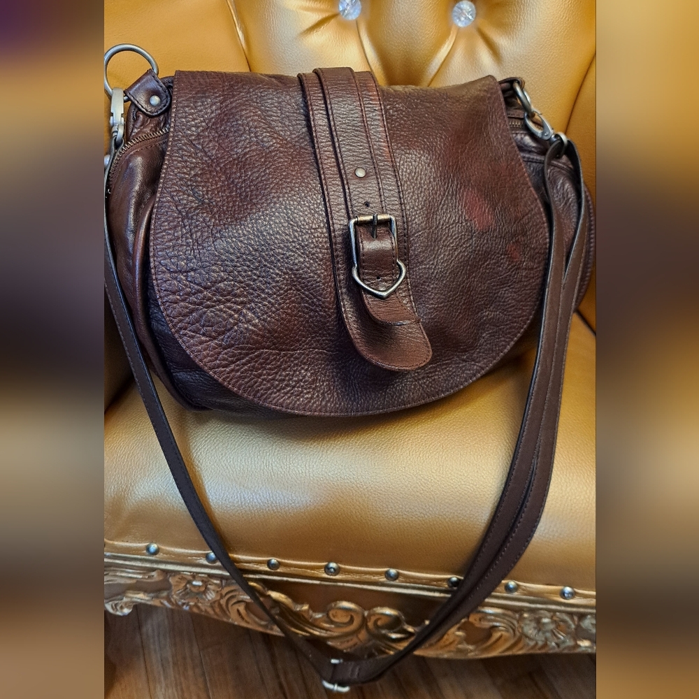 Aridza Bross  Brown Leather Women's Bucket Bag. Shoulder Bag.